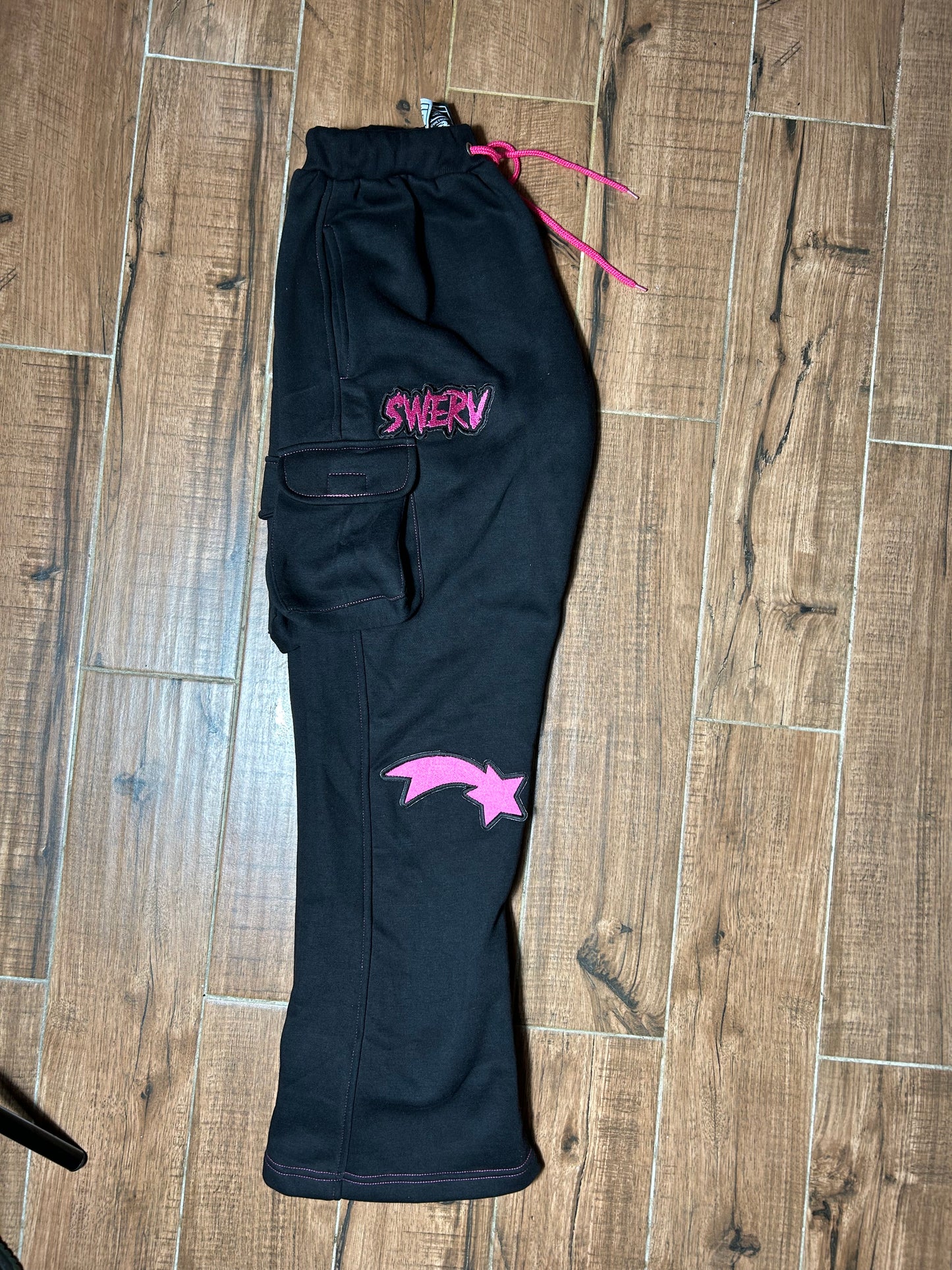 SWERV PINK CROPPED JACKET FLARE SWEATS
