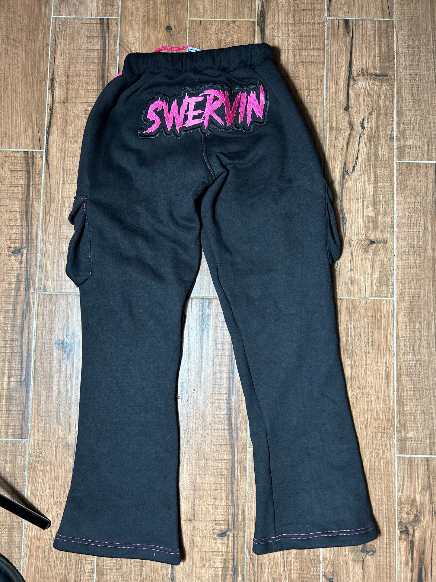 SWERV PINK CROPPED JACKET FLARE SWEATS