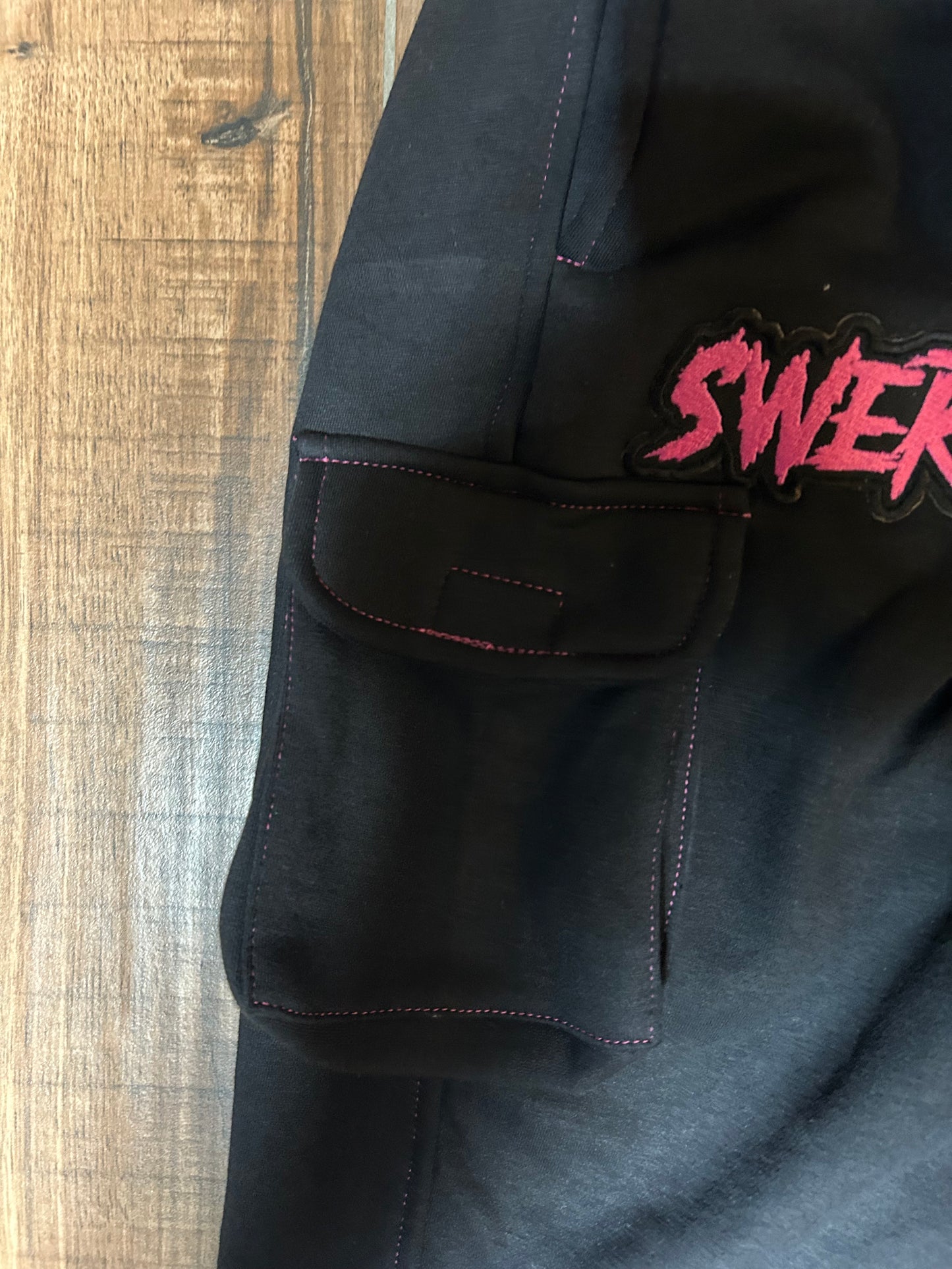 SWERV PINK CROPPED JACKET FLARE SWEATS